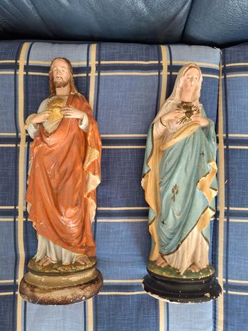 2 beelden.  Jozef en Maria.  beschikbaar voor biedingen
