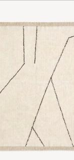 Kave Home zwart-wit katoenen Mijas-vloerkleed 160 x 230 cm, Huis en Inrichting, Stoffering | Tapijten en Kleden, Japandi, 150 tot 200 cm