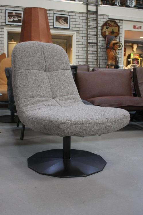Luxe fauteuil Lush Jess design metaal stof draaibaar naturel, Huis en Inrichting, Fauteuils, Zo goed als nieuw, Metaal, Stof, 75 tot 100 cm