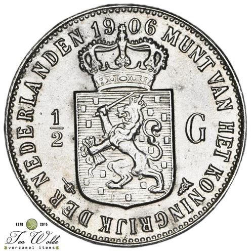 Nederland ½ Gulden 1906, Postzegels en Munten, Munten | Nederland, Losse munt, ½ gulden, Koningin Wilhelmina, Zilver, Ophalen of Verzenden