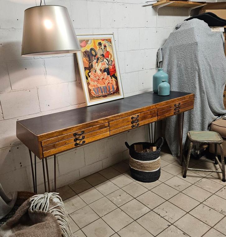 Vintage Toonbank / Dressoir, Huis en Inrichting, Tafels | Sidetables, Gebruikt, 50 tot 75 cm, 150 tot 200 cm, Rechthoekig, Overige houtsoorten