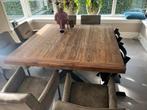 Teakhouten Eetkamertafel 160x160 - 8 ja persoons, Huis en Inrichting, Tafels | Eettafels, Ophalen, 150 tot 200 cm, Zo goed als nieuw