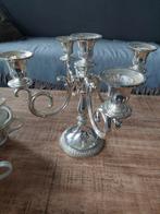 Zilveren kandelaar voor 5 kaarsen, Antiek en Kunst, Ophalen, Zilver