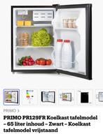 Zwarte koelkast/70,-, Minder dan 75 liter, Ophalen, Met vriesvak, Minder dan 85 cm