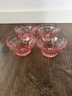 Roze glazen schaaltjes set van 4, Antiek en Kunst, Ophalen of Verzenden