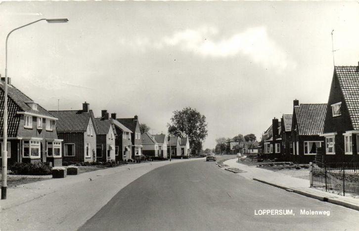 Loppersum, Molenweg - auto - gelopen, Verzamelen, Ansichtkaarten | Nederland, Gelopen, Noord-Brabant, Voor 1920, Ophalen of Verzenden