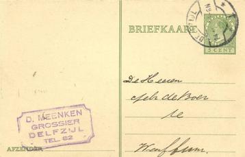 D. Meenken, Grossier, Delfzijl - 11.1928 - briefkaart beschikbaar voor biedingen