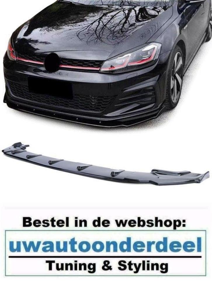 Spoiler Voorspoiler Glans Zwart Geschikt Voor Vw Golf 7 GTI, Auto diversen, Tuning en Styling, Verzenden