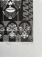 Schilderij Afrikaanse - M. Wulff 1989, Ophalen of Verzenden