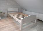 Eenpersoons houten bed wit 90x200 cm, Huis en Inrichting, Slaapkamer | Bedden, Gebruikt, Ophalen