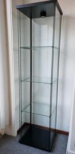 Glazen vitrinekast, 4 planken. Ikea Detolf., Huis en Inrichting, Kasten | Vitrinekasten, Ophalen, Met plank(en), Minder dan 50 cm