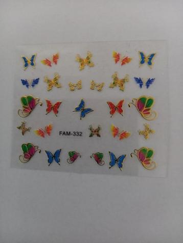 Velletje nagel water decals stickers FAM-332 vlinders goudkl beschikbaar voor biedingen