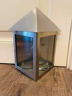 driehoekige RVS wandlamp met glazen ruitjes voor buiten, Tuin en Terras, Buitenverlichting, Verzenden, Minder dan 50 watt, Wandlamp