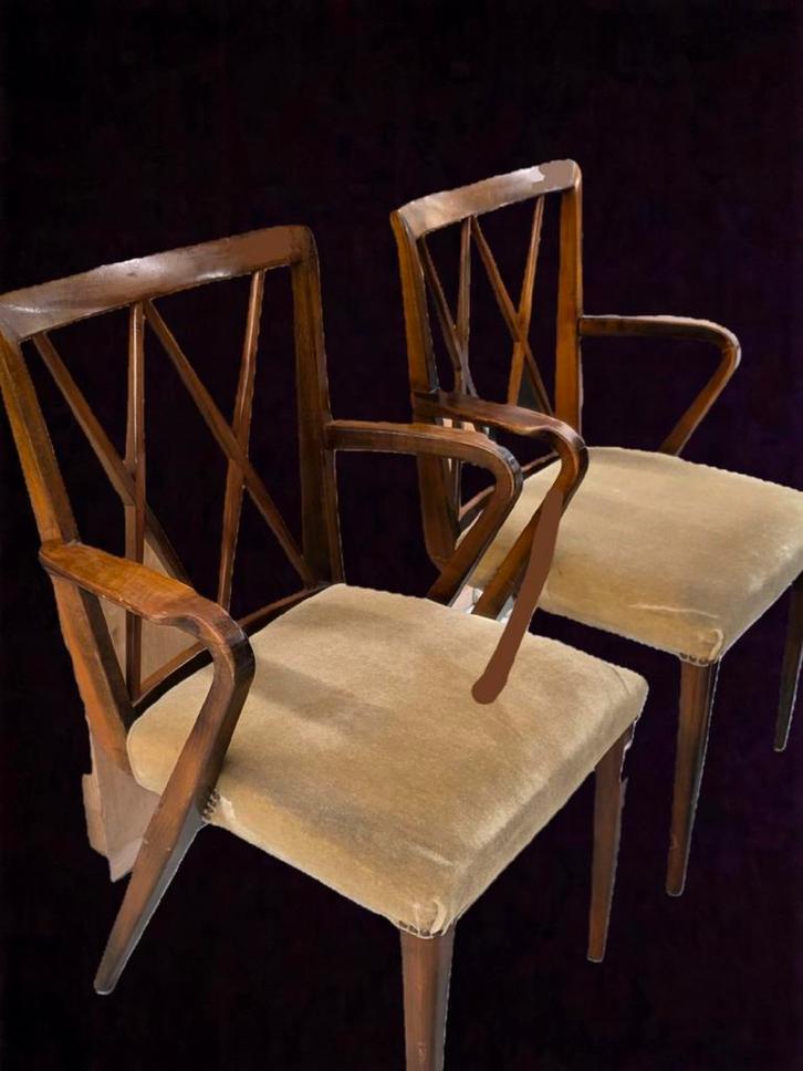 2 patijnstoelen A. Zijsltra, Huis en Inrichting, Stoelen, Zo goed als nieuw, Hout, Bruin, Ophalen of Verzenden