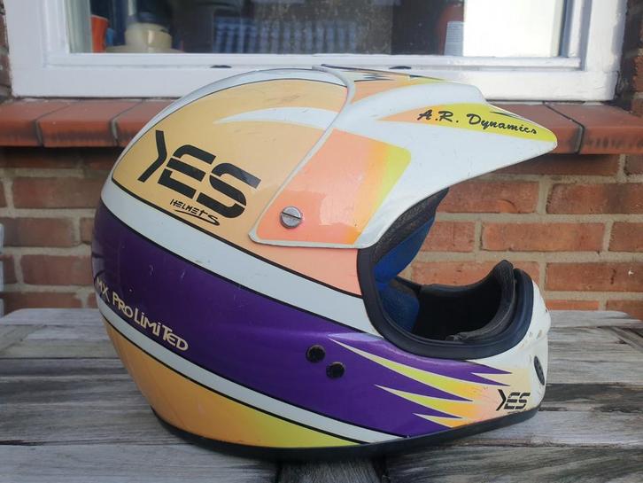 Yes MX Pro Vintage crosshelm Dave Thorpe Classic Twinschock, Motoren, Kleding | Motorhelmen, Offroadhelm, M, Overige merken, Tweedehands