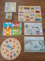 7x houten puzzel compleet en netjes, Ophalen, Minder dan 10 stukjes, Zo goed als nieuw, 6 maanden tot 2 jaar