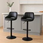 Industriële Barkrukken set van 2 - Zwart, Somultishop, 60 tot 90 cm, Nieuw, Ophalen of Verzenden