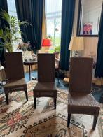 Lloyd Loom Lieon Riet Eetkamerstoelen - 3 Stuks, Huis en Inrichting, Stoelen, Gebruikt, Riet of Rotan, Ophalen of Verzenden, Drie