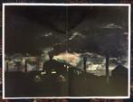 Poster Trein Westerbork W.O.2 graficus Werner Lowenhard, Ophalen of Verzenden