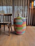 Afrikaanse zeegras mand handgemaakt in Senegal multicolor, Ophalen of Verzenden, Nieuw, Rond, Riet