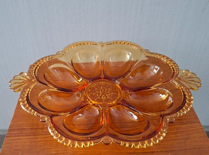 Jaren 60 70 persglazen eierschaal, Antiek en Kunst, Antiek | Schalen, Ophalen of Verzenden