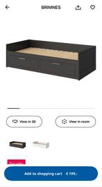 Ikea brimnes bed bank zwart, Ophalen, Gebruikt, Zwart, Tweepersoons