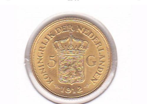 # Zeer Nette Goud Vijfje 1912 UNC in Nieuwstaat #, Antiek en Kunst, Antiek | Goud en Zilver, Goud, Ophalen of Verzenden