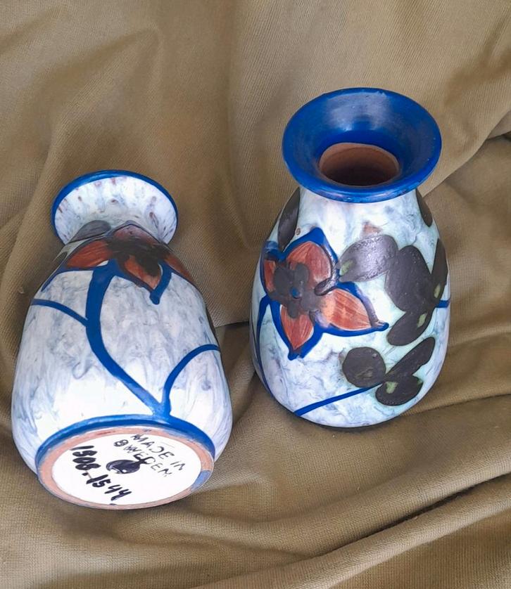 Zweden , Aardewerk Vaasjes - Set van 2, Antiek en Kunst, Antiek | Keramiek en Aardewerk, Ophalen of Verzenden