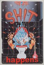 Shit Happens wc toilet reclamebord van metaal wandbord deco, Info@deconoord.nl, Deco Noord, Nieuw, Ophalen of Verzenden
