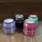 Monster Blik Kaarsen - Handgemaakt Cadeau!, Zwart, Nieuw, Ophalen of Verzenden, Metaal