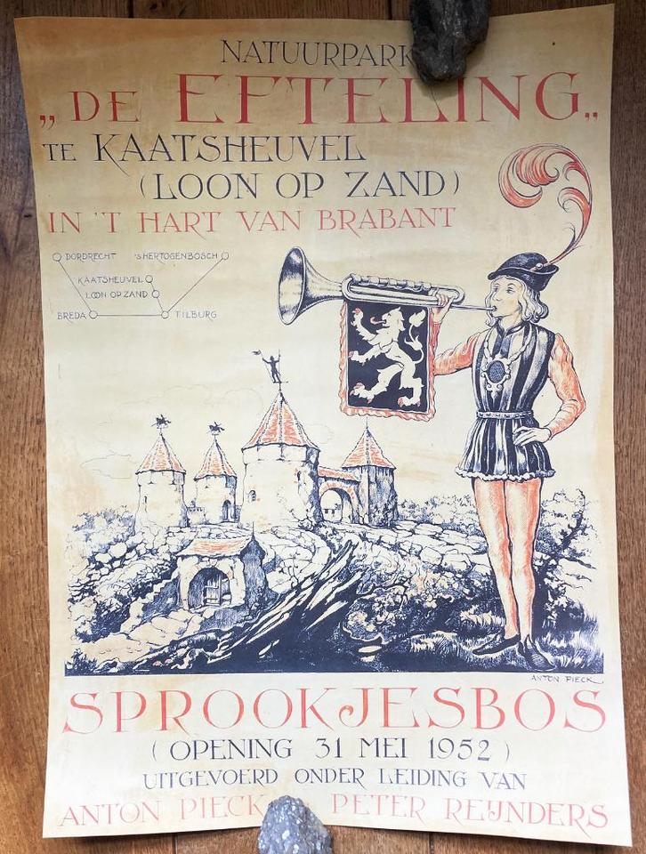 Efteling dubbelzijdige poster - jubileum 2002 60x42cm, Verzamelen, Efteling, Zo goed als nieuw, Overige typen, Ophalen of Verzenden