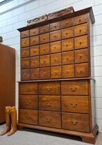 XL vintage/antieke houten apothekerskast, houten ladekast
