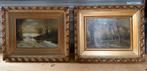 2 schilderijtjes met lijst, Antiek en Kunst, Kunst | Schilderijen | Klassiek, Ophalen of Verzenden