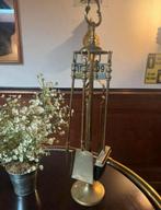 Antiek messing haardstel, compleet met alle accessoires, Ophalen of Verzenden