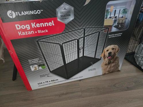 Flamingo Kennel Kazan Zwart maat L, Dieren en Toebehoren, Hondenhokken, Zo goed als nieuw, Minder dan 65 cm, Ophalen