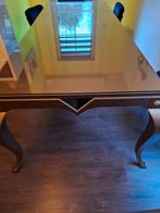 Hoogglans eettafel met glasplaat, Ophalen, 100 tot 150 cm, 200 cm of meer, Zo goed als nieuw