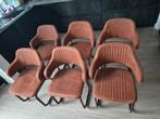 Label 51 Industriële Stoelen Cognac (6 stuks), Huis en Inrichting, Ophalen, Bruin, Zo goed als nieuw, Metaal