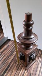 lampvoet - kaarsen standaard houtsnijwerk leeuwenkop, Ophalen, Gebruikt, Bruin, Hout