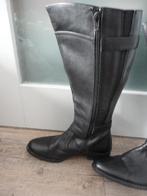 ZGAN ZWARTE LEREN HOGEN  LAARZEN  MAAT  38, Hoge laarzen, Zwart, Ophalen of Verzenden, Zo goed als nieuw