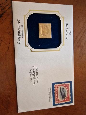 24k Gouden Inverted Jenny Replica - 1918 Air Mail Issue beschikbaar voor biedingen
