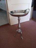 Chroomkleurig rond tafeltje driepoot, Huis en Inrichting, Tafels | Bijzettafels, Minder dan 55 cm, Gebruikt, Metaal of Aluminium