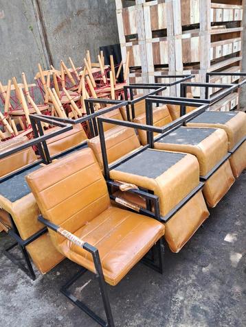 Vintage Lederen Stoelen - Set beschikbaar voor biedingen