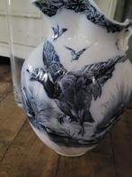 Antieke grote kan met decor eend blauw/room wit foto 1 t/m 8, Antiek en Kunst, Antiek | Keramiek en Aardewerk, Ophalen of Verzenden