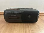 Vintage black Sony CFM-155 Radio AM FM Cassette Player, Audio, Tv en Foto, Radio's, Ophalen of Verzenden, Zo goed als nieuw, Radio