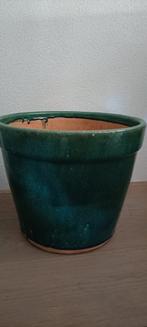 Geglazuurde groene plantenpot 30 cm hoog, Ophalen of Verzenden, Zo goed als nieuw