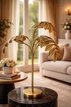Tafel lamp met palmpboom blad goud metaal, Ophalen of Verzenden, Metaal, Minder dan 50 cm
