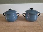 Aardewerk pannetjes, blauw, Ophalen of Verzenden, Zo goed als nieuw, Overige materialen, Overige typen