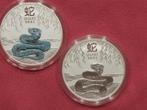 TWO OUNCE LUNAR lll SNAKE 2025., Ophalen of Verzenden, Zilver