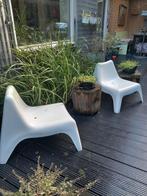 Witte Kunststof Tuinstoelen - Set van 2, Ophalen, Gebruikt, Kunststof