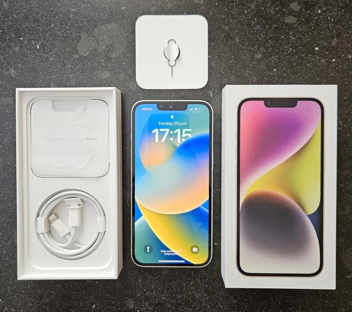 iPhone 14 Wit 128GB | Perfecte staat | 87% batterij, Telecommunicatie, Mobiele telefoons | Apple iPhone, Zo goed als nieuw, 128 GB